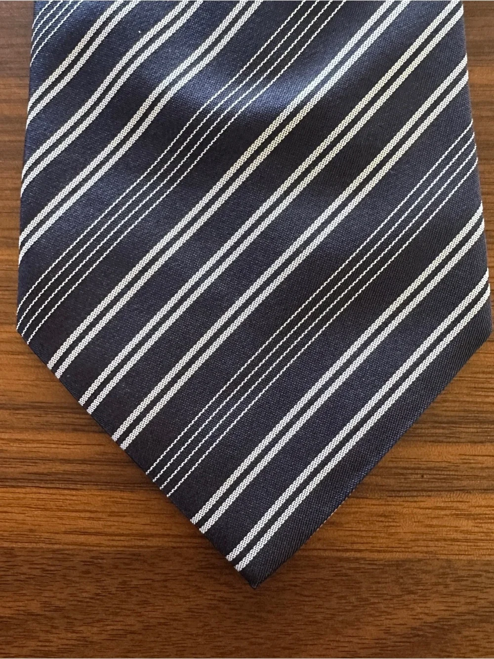 Dolce Gabbana Navy Blue Striped Tie - Classic Formal Accessory